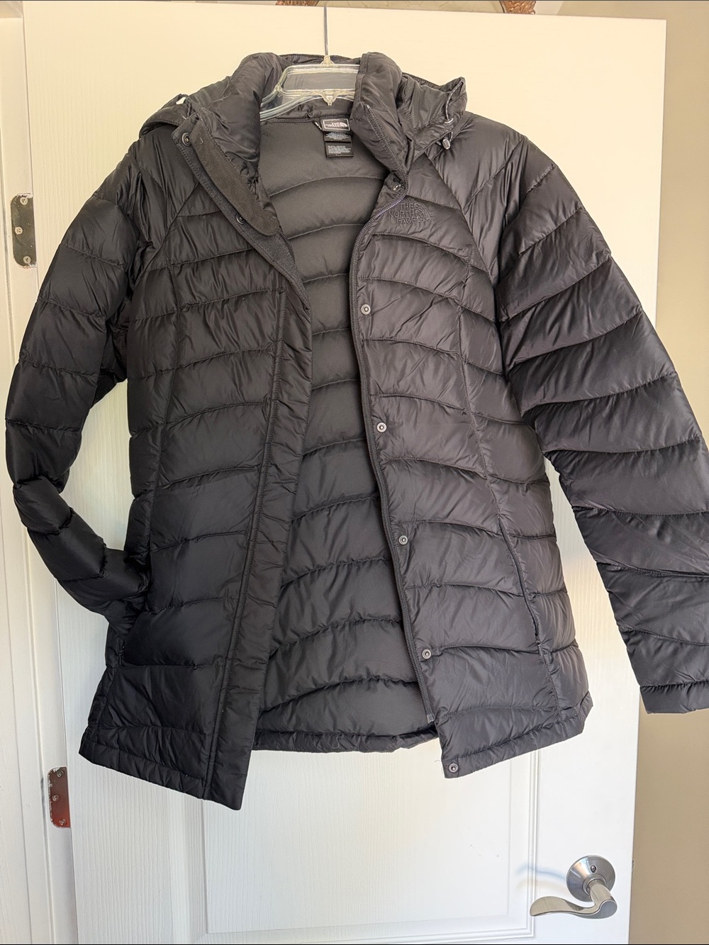 The North Face Women's Black Quilted Down Puffer Jacket with Hood